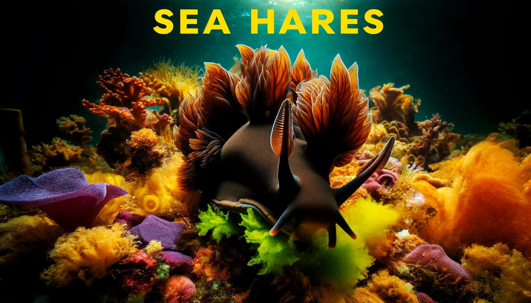 Sea hares in a reef aquarium